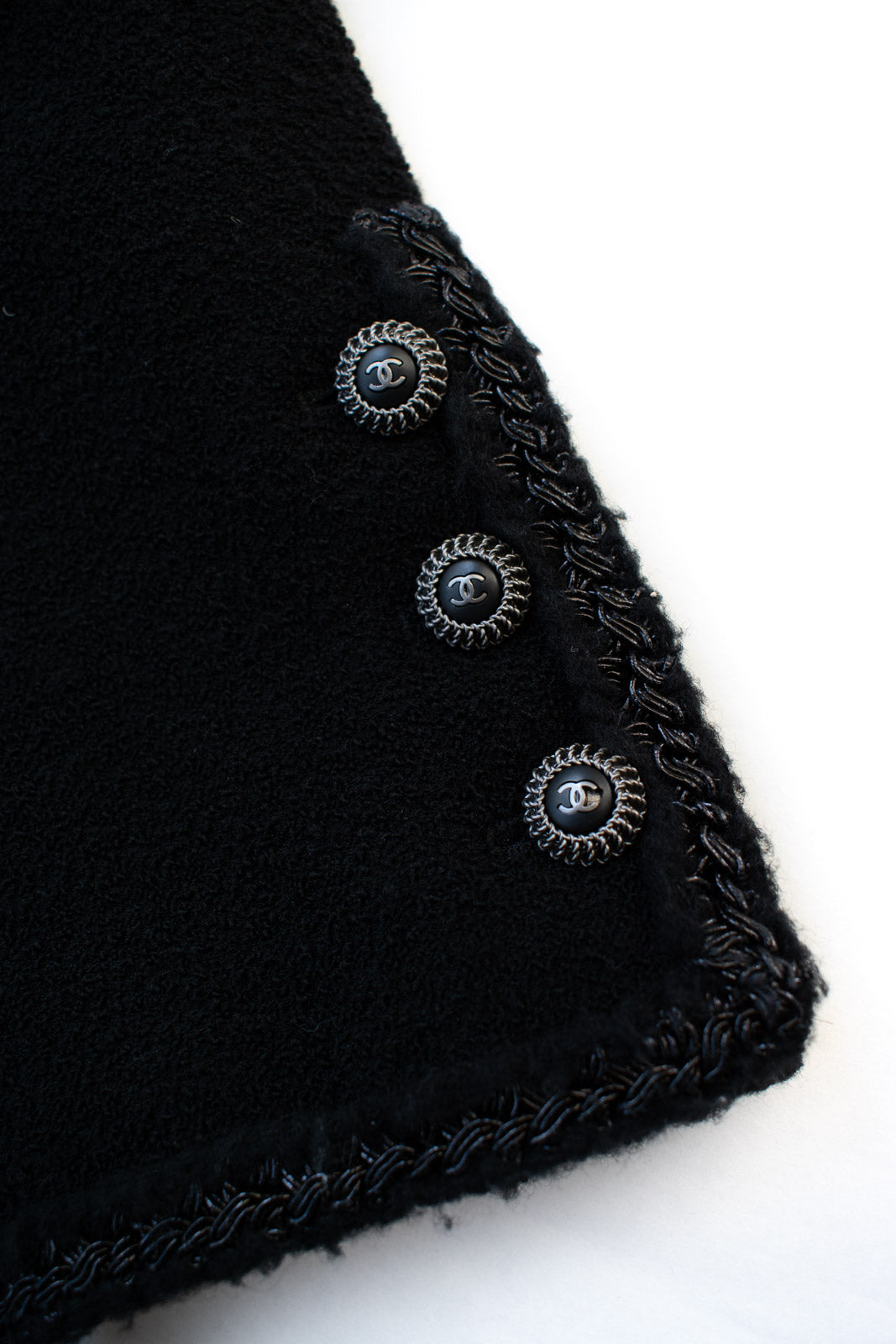 CHANEL Jacket 08A Little Black Tweed Wool 34 36 38 | UK