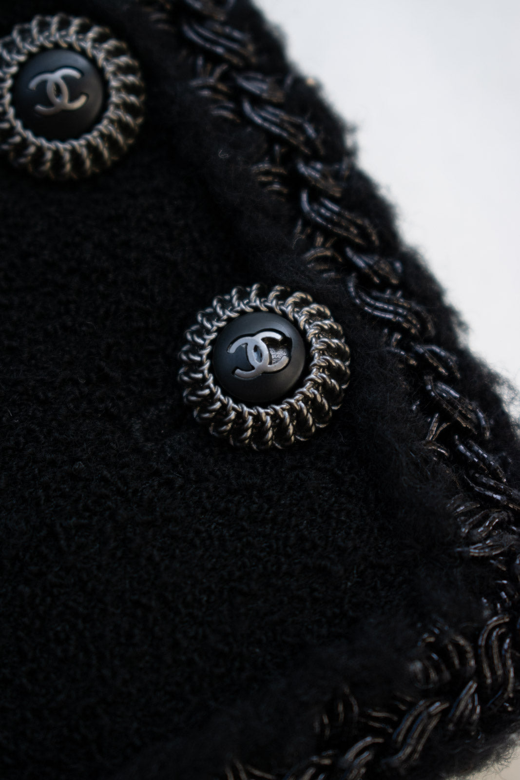 CHANEL Jacket 08A Little Black Tweed Wool 34 36 38 | UK