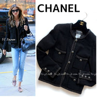 CHANEL 08A Little Black Jacket Tweed Wool 36 シャネル リトル ブラック ジャケット ツイード ウール 即発 - TC JAPAN