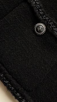 CHANEL 08A Little Black Jacket Tweed Wool 36 シャネル リトル ブラック ジャケット ツイード ウール 即発