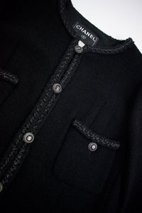 CHANEL 08A Little Black Jacket Tweed Wool 36 シャネル リトル ブラック ジャケット ツイード ウール 即発