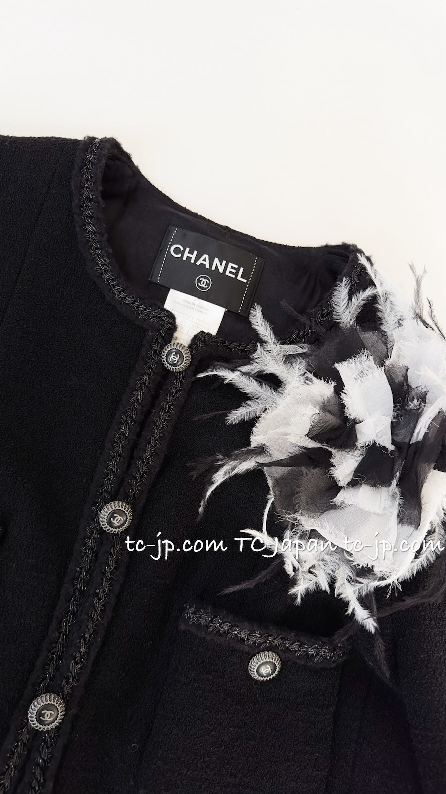 CHANEL 08A Little Black Jacket Tweed Wool 36 シャネル リトル ブラック ジャケット ツイード ウール 即発