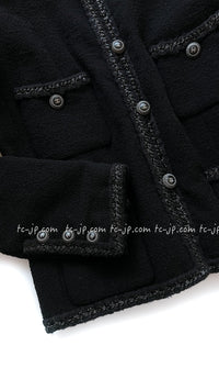 CHANEL 08A Little Black Jacket Tweed Wool 36 シャネル リトル ブラック ジャケット ツイード ウール 即発