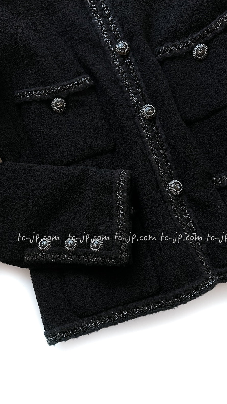 CHANEL 08A Little Black Jacket Tweed Wool 36 シャネル リトル ブラック ジャケット ツイード ウール 即発