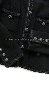 CHANEL 08A Little Black Jacket Tweed Wool 36 シャネル リトル ブラック ジャケット ツイード ウール 即発