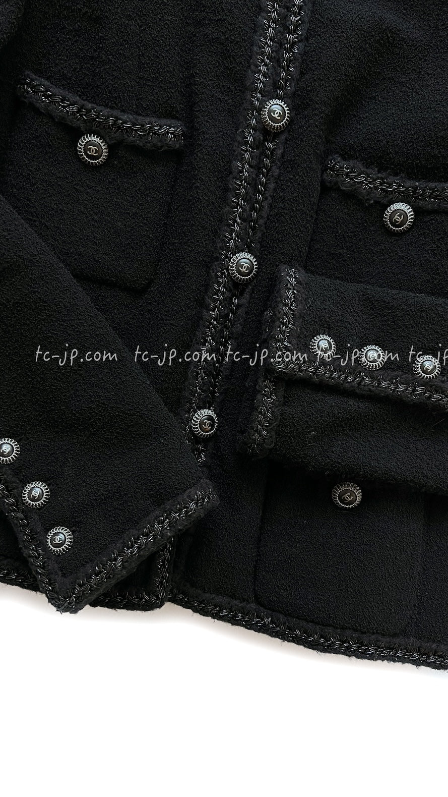 CHANEL 08A Little Black Jacket Tweed Wool 36 シャネル リトル ブラック ジャケット ツイード ウール 即発