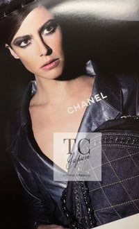 CHANEL 06S Grey Navy Calf Leather Jacket 38 シャネル グレーネイビー カーフレザー ジャケット 即発