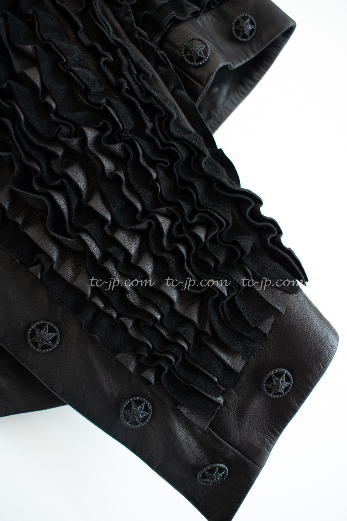 CHANEL 08S Black Cropped Leather Jacket 34 36 シャネル ブラック クロップド レザー ジャケット 即発