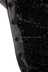 CHANEL 08S Black Cropped Leather Jacket 34 36 シャネル ブラック クロップド レザー ジャケット 即発