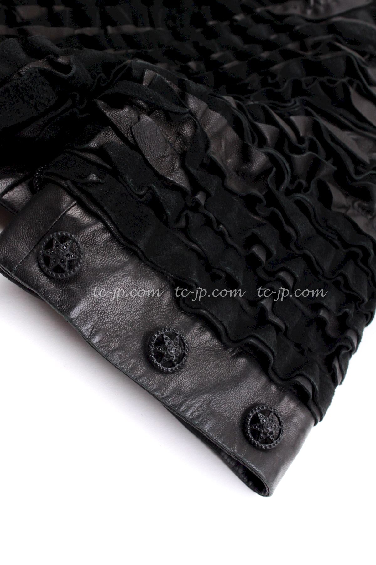 CHANEL 08S Black Cropped Leather Jacket 34 36 シャネル ブラック クロップド レザー ジャケット 即発