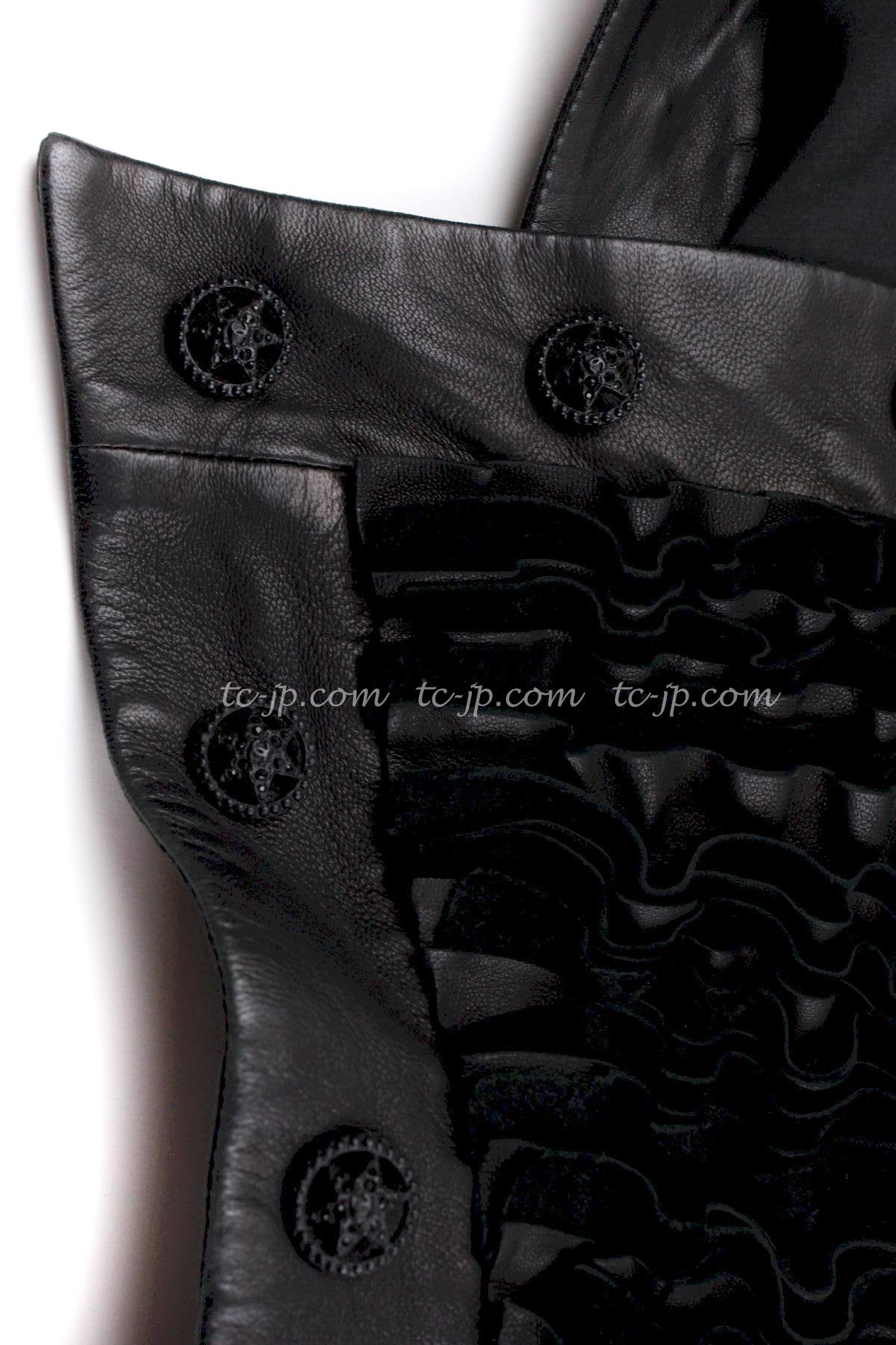 CHANEL 08S Black Cropped Leather Jacket 34 36 シャネル ブラック クロップド レザー ジャケット 即発