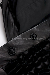 CHANEL 08S Black Cropped Leather Jacket 34 36 シャネル ブラック クロップド レザー ジャケット 即発