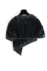 CHANEL 08S Black Cropped Leather Jacket 34 36 シャネル ブラック クロップド レザー ジャケット 即発