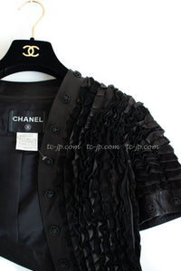 CHANEL 08S Black Cropped Leather Jacket 34 36 シャネル ブラック クロップド レザー ジャケット 即発