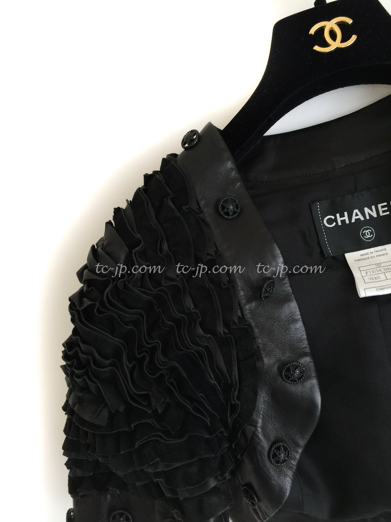 CHANEL 08S Black Cropped Leather Jacket 34 36 シャネル ブラック クロップド レザー ジャケット 即発