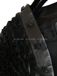 CHANEL 08S Black Cropped Leather Jacket 34 36 シャネル ブラック クロップド レザー ジャケット 即発