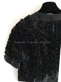 CHANEL 08S Black Cropped Leather Jacket 34 36 シャネル ブラック クロップド レザー ジャケット 即発