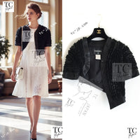 CHANEL 08S Black Cropped Leather Jacket 34 36 シャネル ブラック クロップド レザー ジャケット 即発