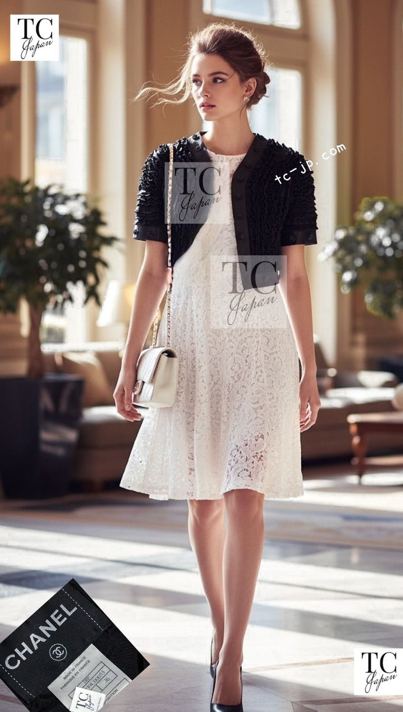 CHANEL 08S Black Cropped Leather Jacket 34 36 シャネル ブラック クロップド レザー ジャケット 即発