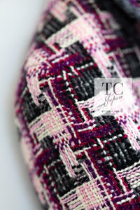 CHANEL 04A Purple Multicolor Mix Tweed Jacket 36 38 46 シャネル パープル マルチカラー ミックス ポップ ツイード ジャケット 即発