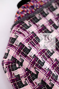 CHANEL 04A Purple Multicolor Mix Tweed Jacket 36 38 46 シャネル パープル マルチカラー ミックス ポップ ツイード ジャケット 即発