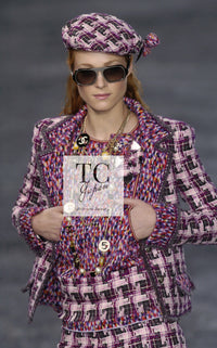 CHANEL 04A Purple Multicolor Mix Tweed Jacket 36 38 46 シャネル パープル マルチカラー ミックス ポップ ツイード ジャケット 即発