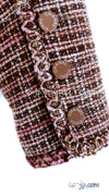 CHANEL 03S Brown Pink Linen Cotton Tweed Jacket 38 シャネル ブラウン ピンク コットン ツイード ジャケット 即発