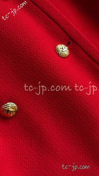 CHANEL 91A Vintage Red Wool Tweed Jacket Coat 38 シャネル ヴィンテージ レッド ウール ジャケット コート 即発