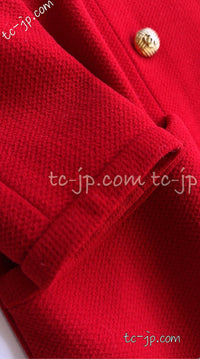 CHANEL 91A Vintage Red Wool Tweed Jacket Coat 38 シャネル ヴィンテージ レッド ウール ジャケット コート 即発