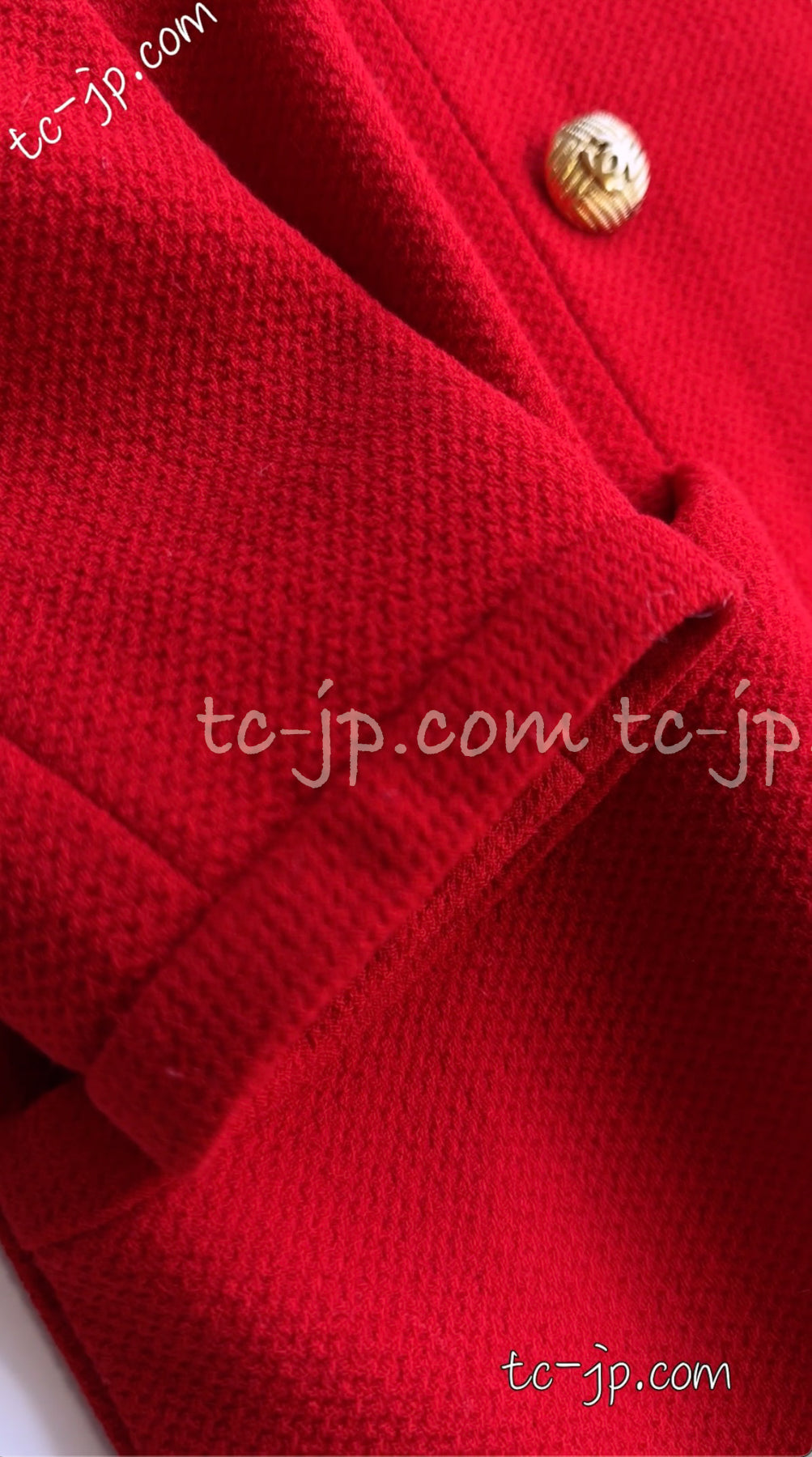 CHANEL 91A Vintage Red Wool Tweed Jacket Coat 38 シャネル ヴィンテージ レッド ウール ジャケット コート 即発