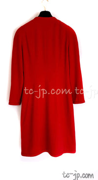 CHANEL 91A Vintage Red Wool Tweed Jacket Coat 38 シャネル ヴィンテージ レッド ウール ジャケット コート 即発