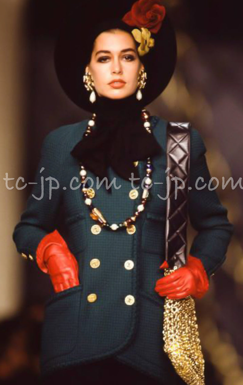 CHANEL 91A Vintage Red Wool Tweed Jacket Coat 38 シャネル ヴィンテージ レッド ウール ジャケット コート 即発