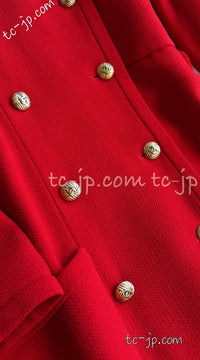 CHANEL 91A Vintage Red Wool Tweed Jacket Coat 38 シャネル ヴィンテージ レッド ウール ジャケット コート 即発