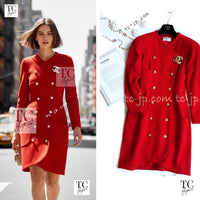 CHANEL 91A Vintage Red Wool Tweed Jacket Coat 38 シャネル ヴィンテージ レッド ウール ジャケット コート 即発