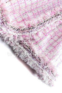 CHANEL 13C Pale Pink Stand Color Tweed Jacket 34 シャネル ペール ピンク スタンドカラー ジャケット 即発 - TC JAPAN