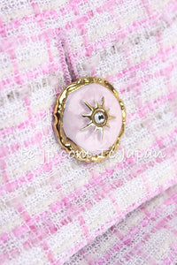 CHANEL 13C Pale Pink Stand Color Tweed Jacket 34 シャネル ペール ピンク スタンドカラー ジャケット 即発