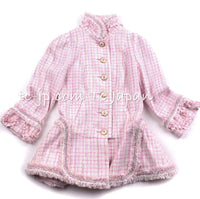 CHANEL 13C Pale Pink Stand Color Tweed Jacket 34 シャネル ペール ピンク スタンドカラー ジャケット 即発 - TC JAPAN