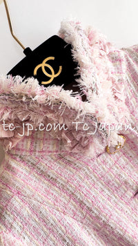CHANEL 13C Pale Pink Stand Color Tweed Jacket 34 シャネル ペール ピンク スタンドカラー ジャケット 即発 - TC JAPAN