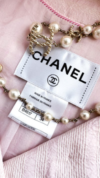 CHANEL 13C Pale Pink Stand Color Tweed Jacket 34 シャネル ペール ピンク スタンドカラー ジャケット 即発 - TC JAPAN