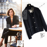 CHANEL 12C Black CC Buttons Stretch Jacket Cardigan 38 シャネル ブラック ココボタン ストレッチ ジャケット カーディガン 即発