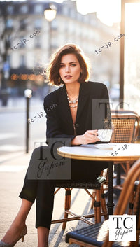 CHANEL 12C Black CC Buttons Stretch Jacket Cardigan 38 シャネル ブラック ココボタン ストレッチ ジャケット カーディガン 即発