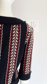 CHANEL 04A Red Navy Tricolor Zipper Tweed Jacket Skirt Suit 36 シャネル レッド ネイビー トリコロール ツイード ジャケット スカート スーツ 即発 - TC JAPAN