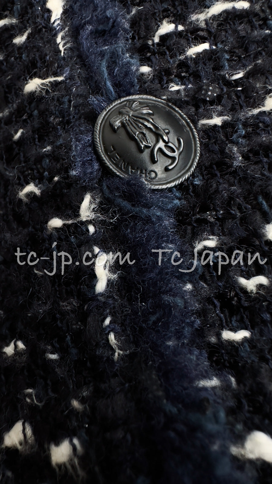 シャネル ジャケット CHANEL 04A ネイビー ブラック ツイード 40 – TC