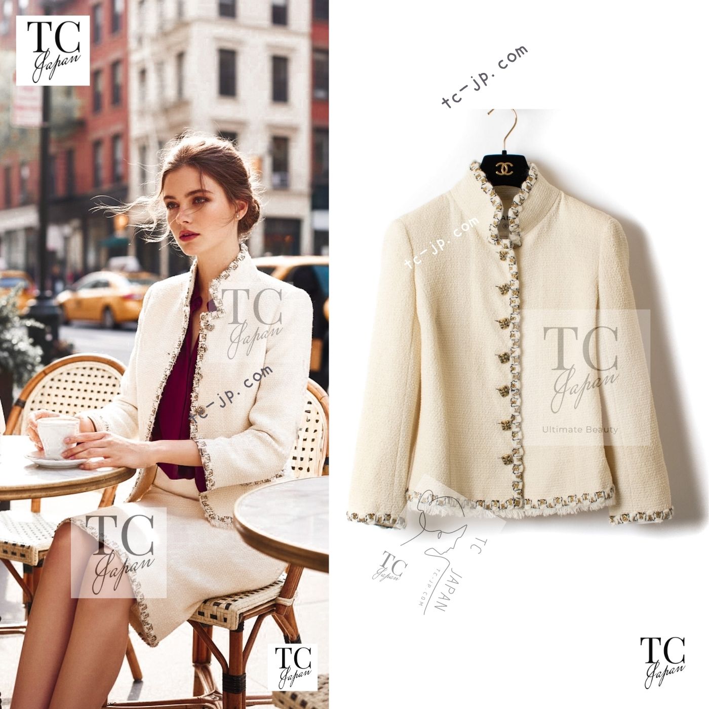 CHANEL 11PF Creme Ivory Gold Gripoix Buttons Wool Jacket Cameron Diaz 34 36 シャネル クリーム アイボリー ゴールド グリポア宝石ボタン ウール ジャケット キャメロン ディアス 即発