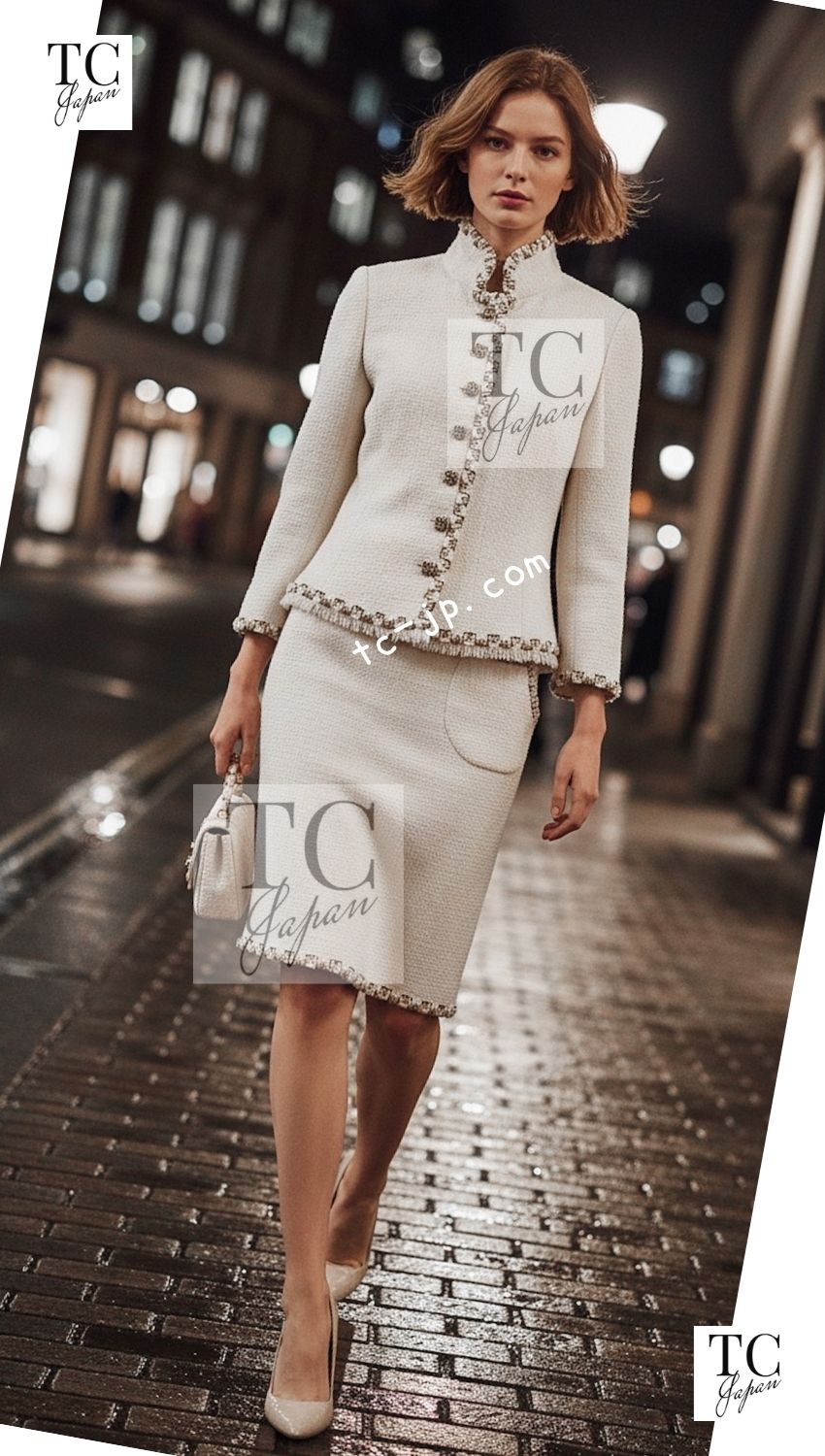 CHANEL 11PF Creme Ivory Gold Gripoix Buttons Wool Jacket Cameron Diaz 34 36 12