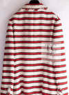 CHANEL 08S White Red Silk Cotton Stripe Border Jacket 50 シャネル ホワイト レッド シルク コットン ストライプ ボーダー ジャケット 即発