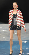 CHANEL 08S White Red Silk Cotton Stripe Border Jacket 50 シャネル ホワイト レッド シルク コットン ストライプ ボーダー ジャケット 即発