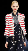 CHANEL 08S White Red Silk Cotton Stripe Border Jacket 50 シャネル ホワイト レッド シルク コットン ストライプ ボーダー ジャケット 即発