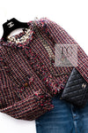 CHANEL 11C Red Black Metalic Lesage Cropped Jacket 34 シャネル レッド ブラック メタリック ルサージュ ジャケット 即発