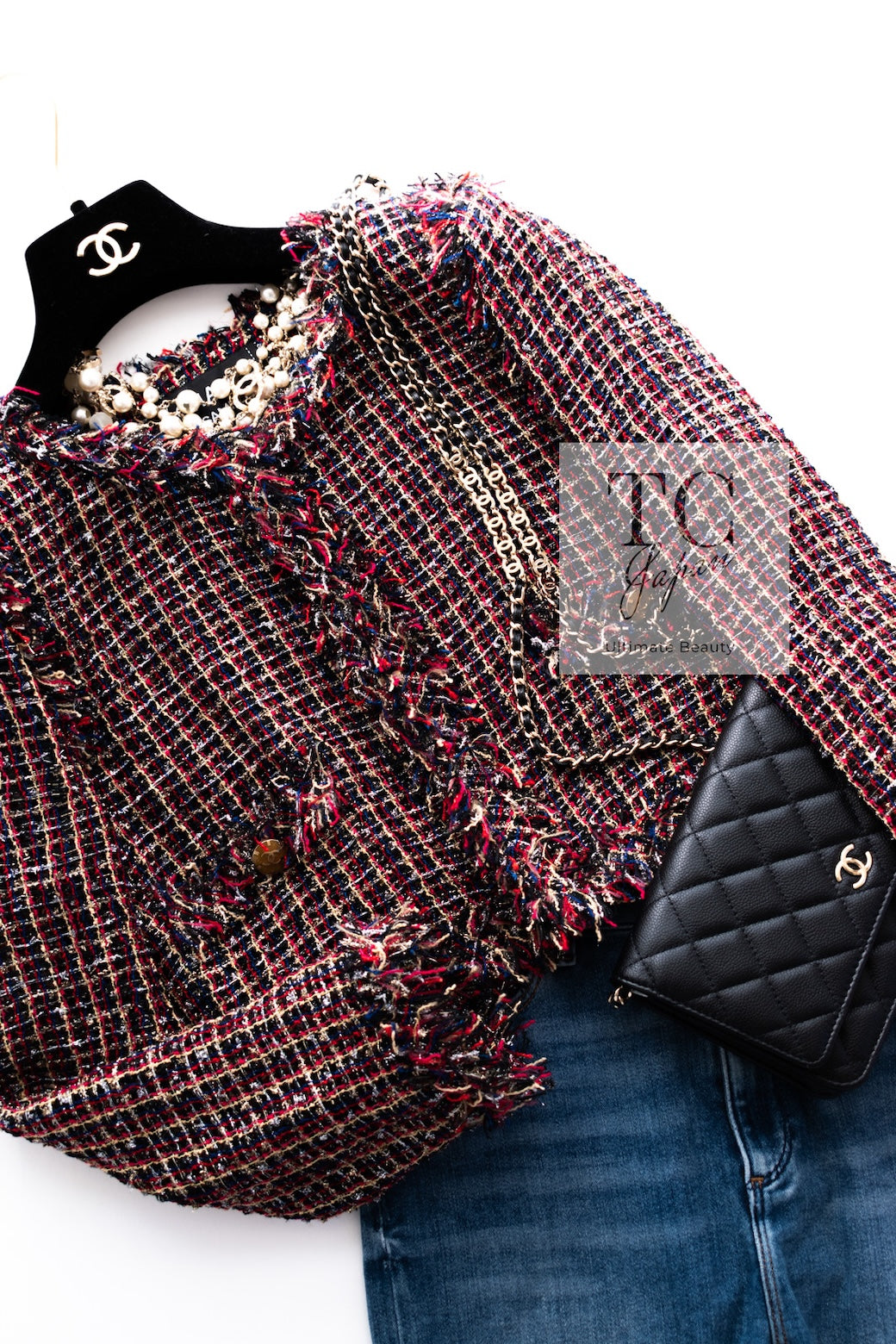 CHANEL 11C red black metalic lesage cropped jacket 1